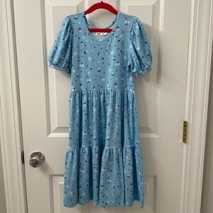 DDS Blue Floral Tier Dress